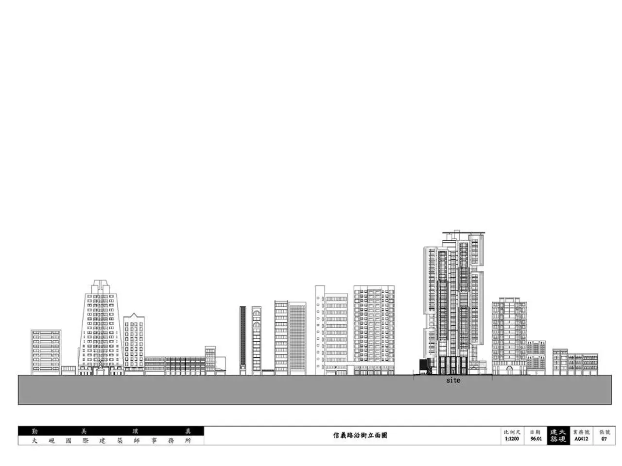 In this picture, we can see there is are buildings sketches.