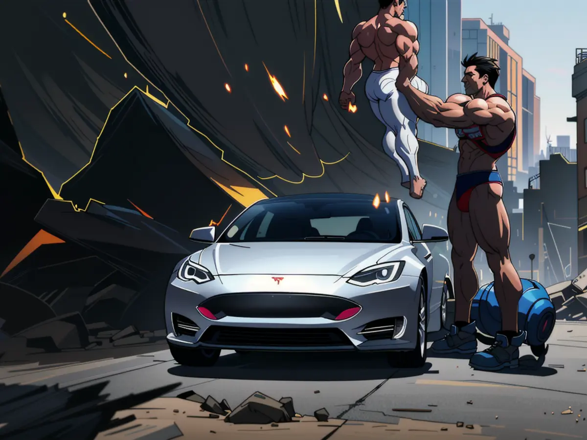 Tesla's share value concluded the week with an upward trend.