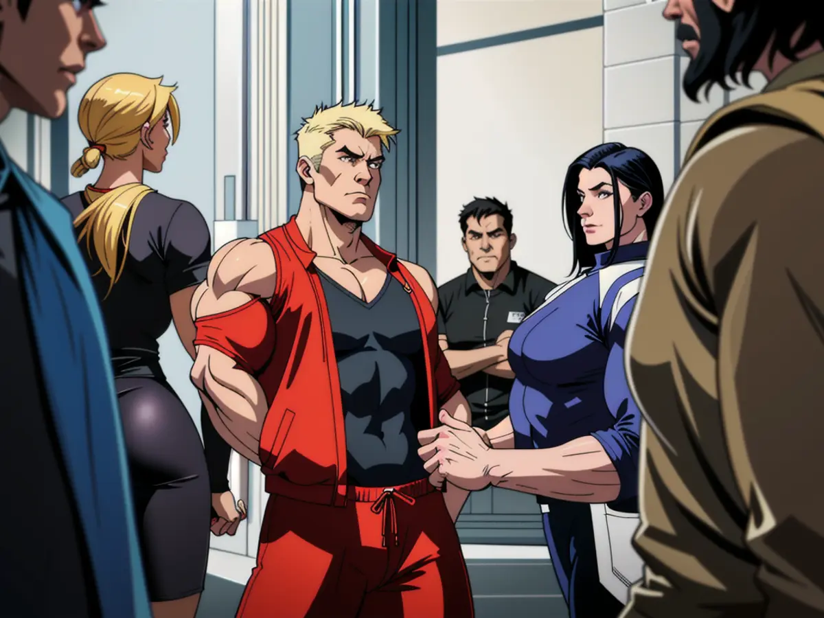 In the bustling auditorium corridor, two successful businesswomen locked eyes, extending a hand in...