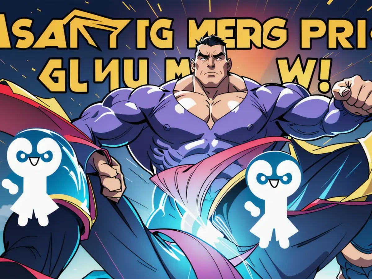 Man holds sign asserting Explore the leading meme cryptocurrencies set to rise in 2025, such as Arctic Pablo Coin's daring odyssey, Pudgy Penguins' triumphant NFT ventures, and Just a Chill Guy's laid-back crypto strategy.